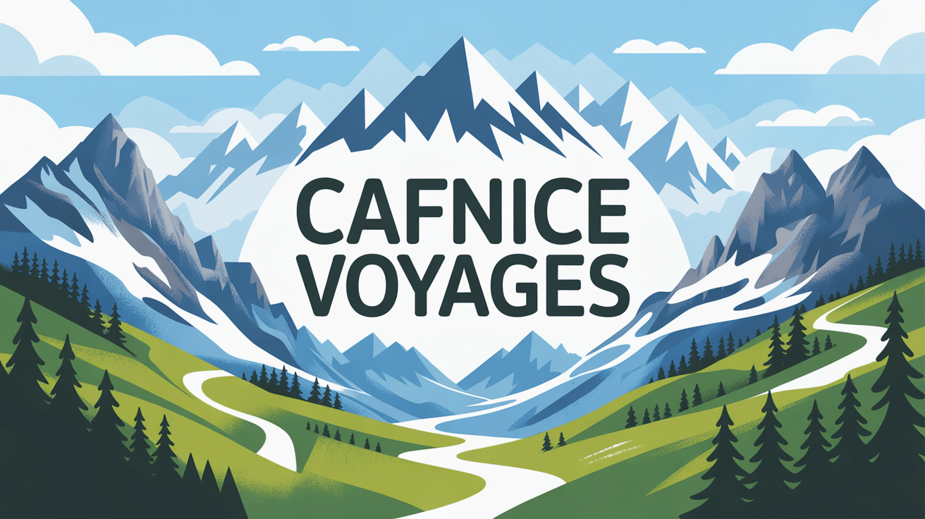Paysage montagnard stylisé Cafnice Voyages