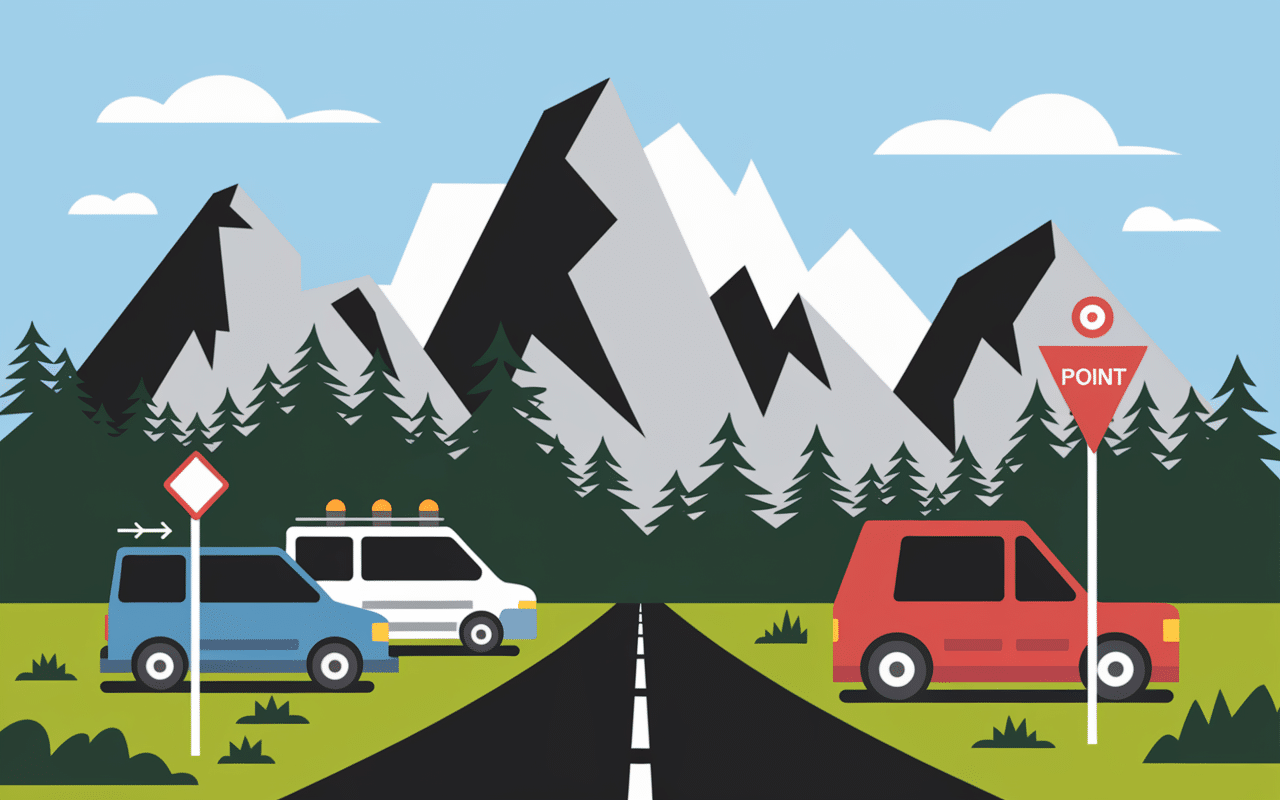 Parking montagne pour accéder aux cascades de Purcaraccia.