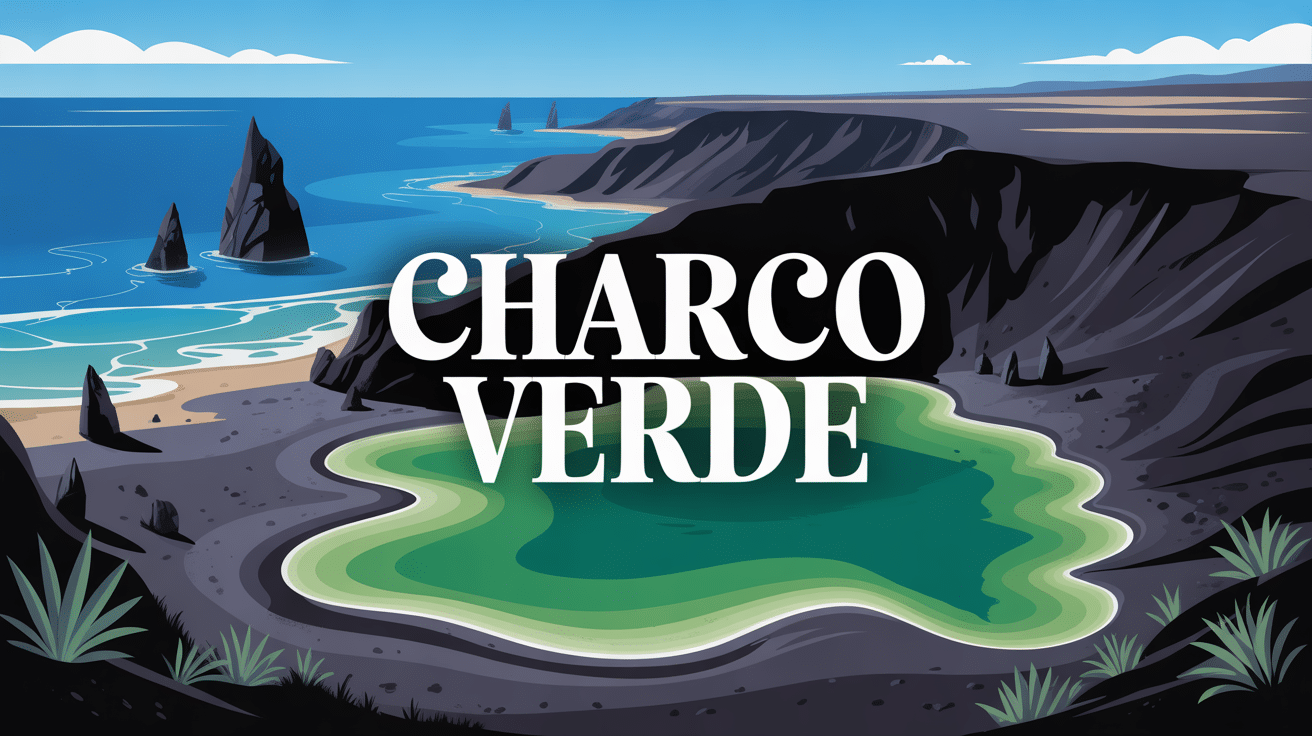 Illustration lac émeraude cratère volcanique