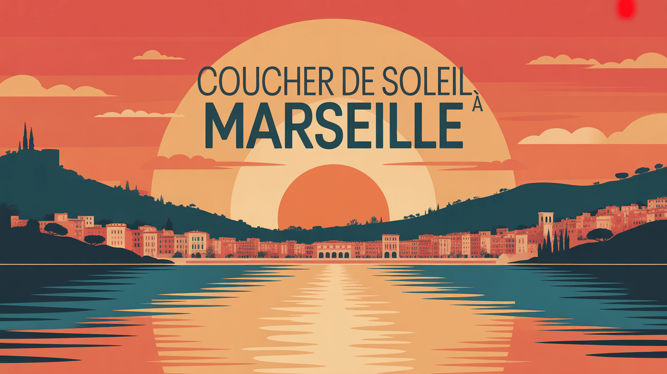 Illustration d'un coucher de soleil méditerranéen