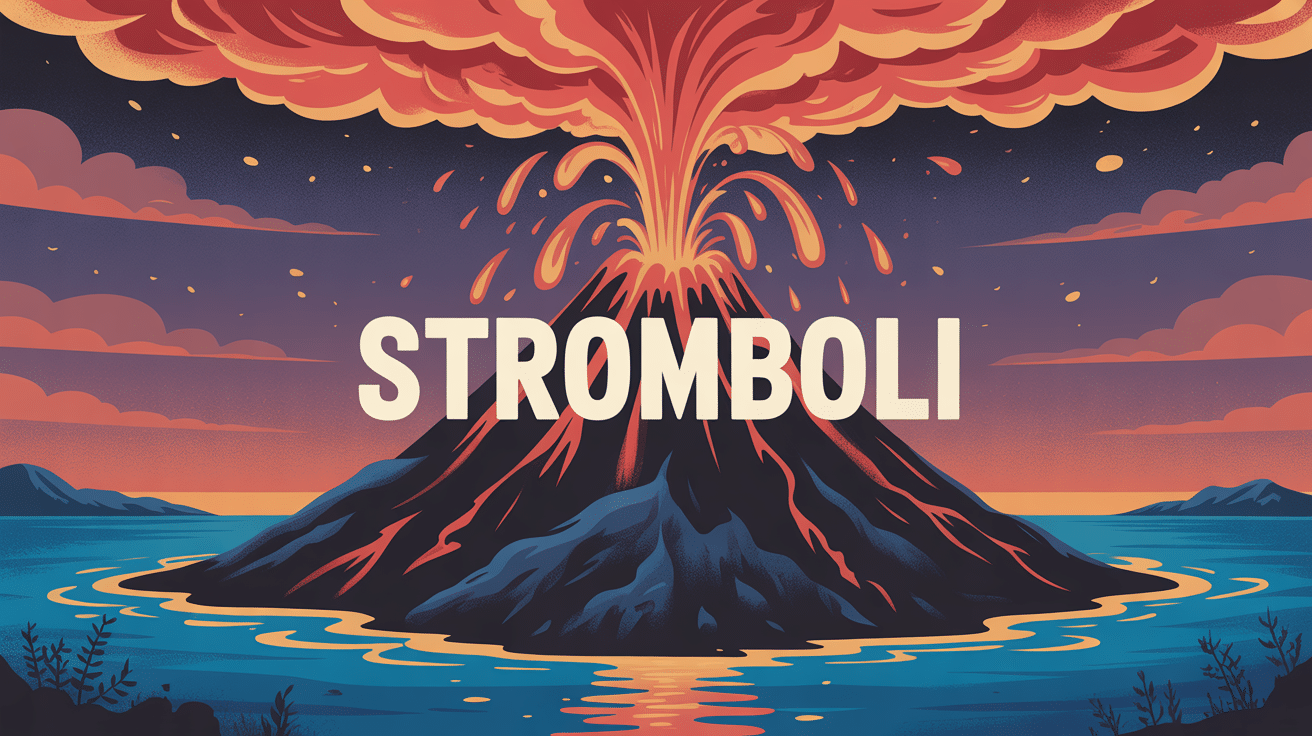 Le Stromboli au crépuscule