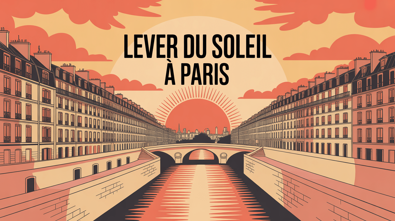 Illustration lever du soleil Paris haussmannien