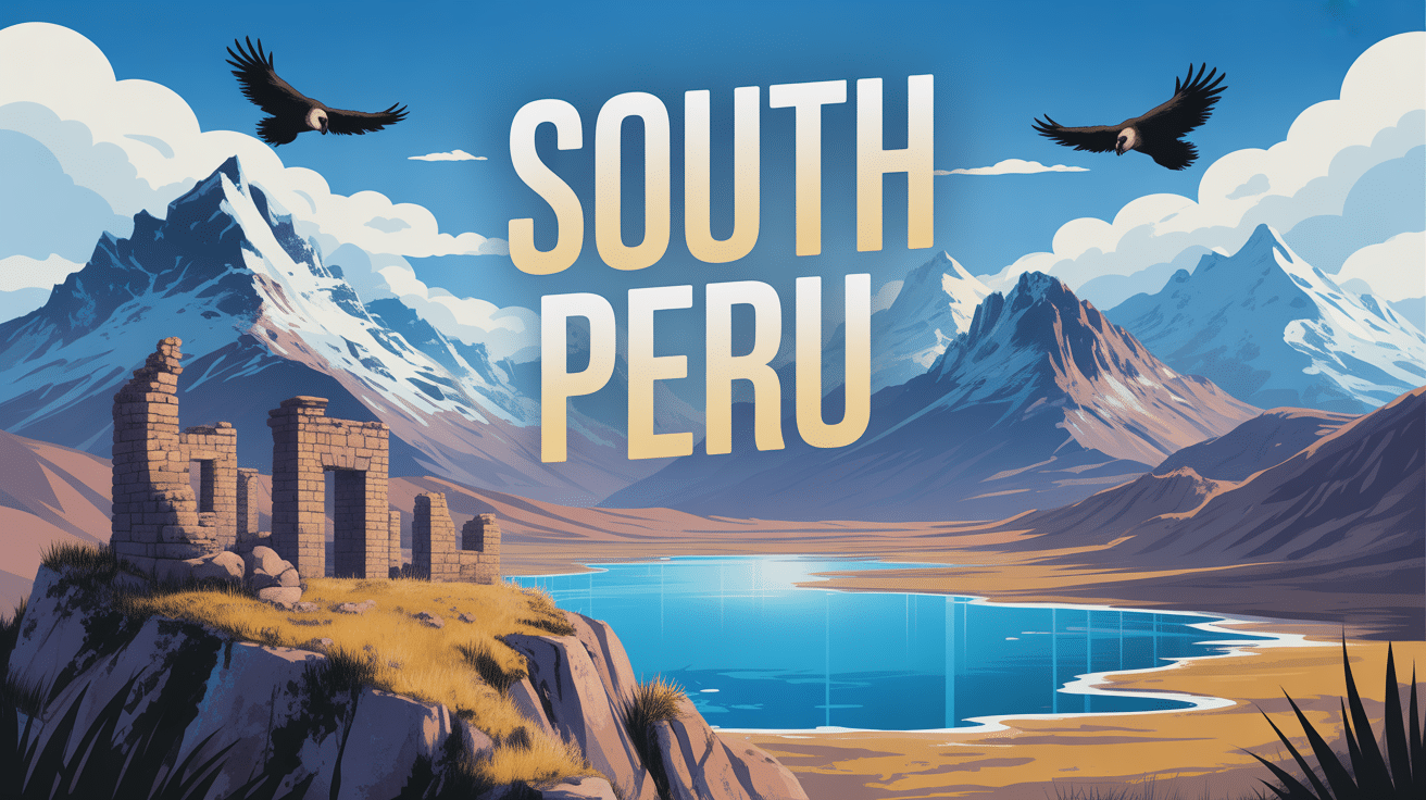 Vue panoramique andine avec montagnes et lac