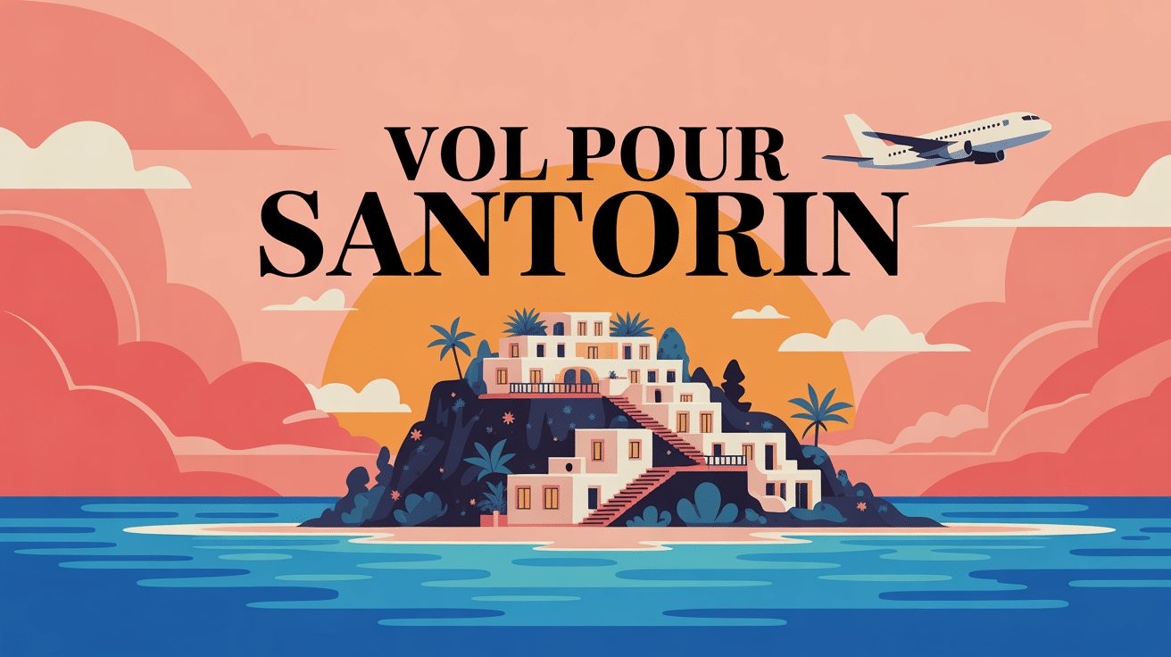 Vol Santorin et coucher de soleil
