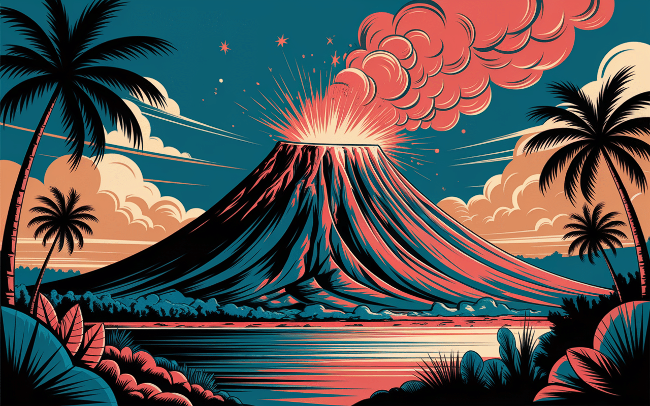 Volcan actif en outre-mer, éruption