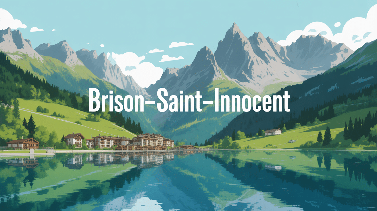 Vue panoramique de Brison Saint Innocent avec lac et montagnes