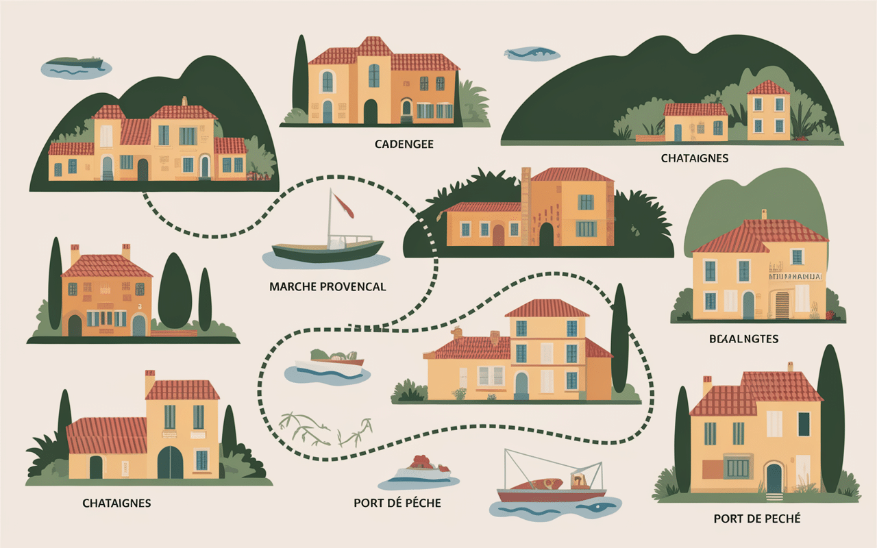 Carte des plus beaux villages autour de Hyères