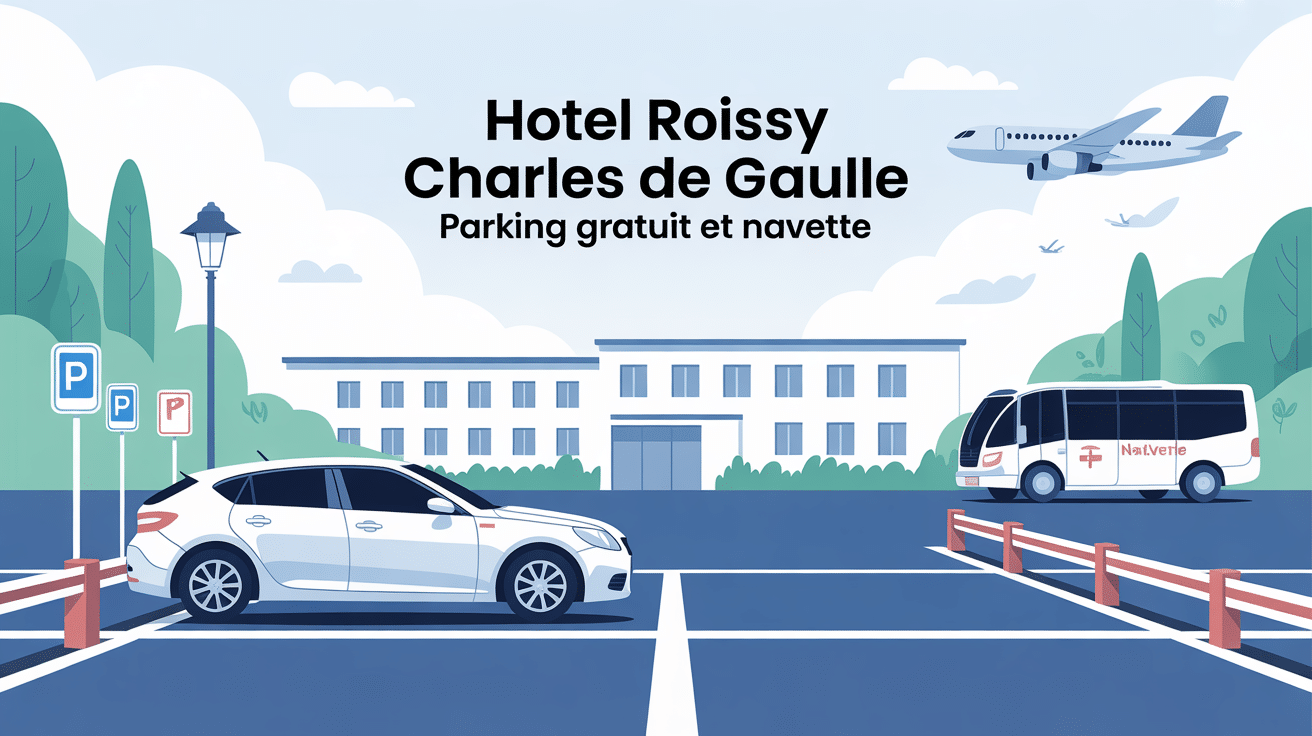 Illustration hôtel roissy charles de gaulle avec parking gratuit et navette