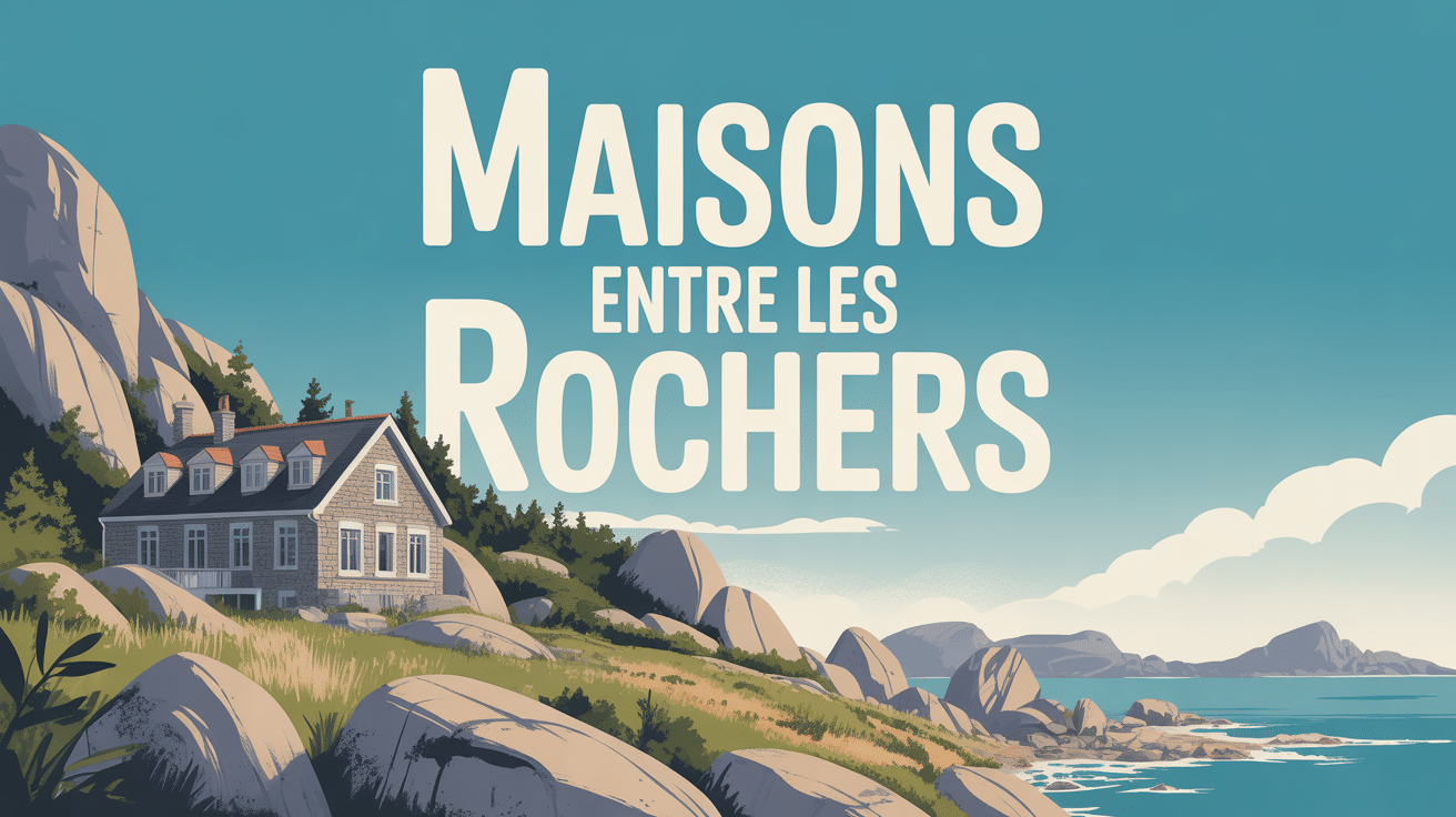 Maison entre les rochers sur littoral granitique
