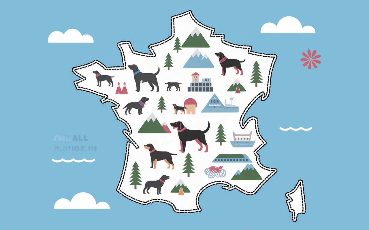carte france régions vacances chien