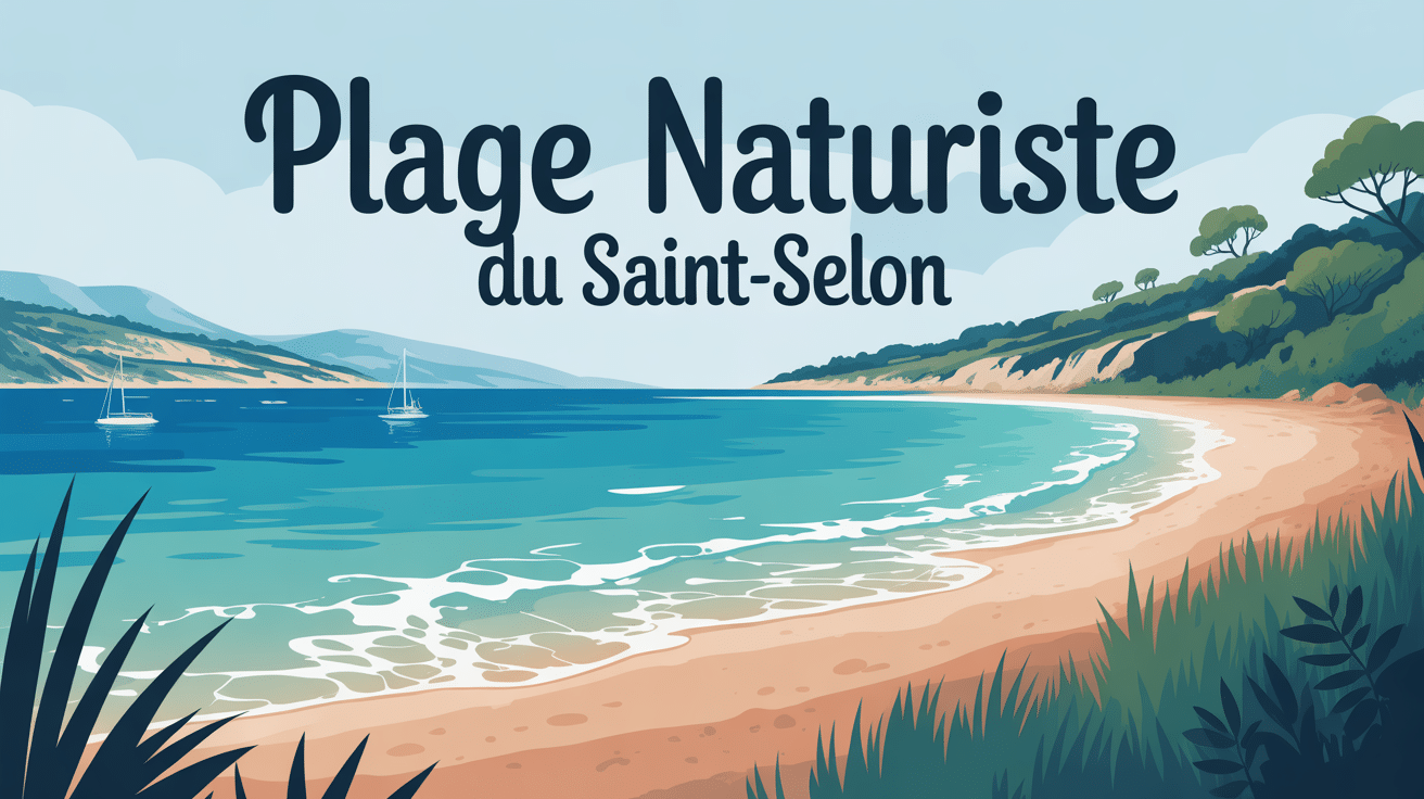 vue sauvage plage naturiste du saint-selon avec collines