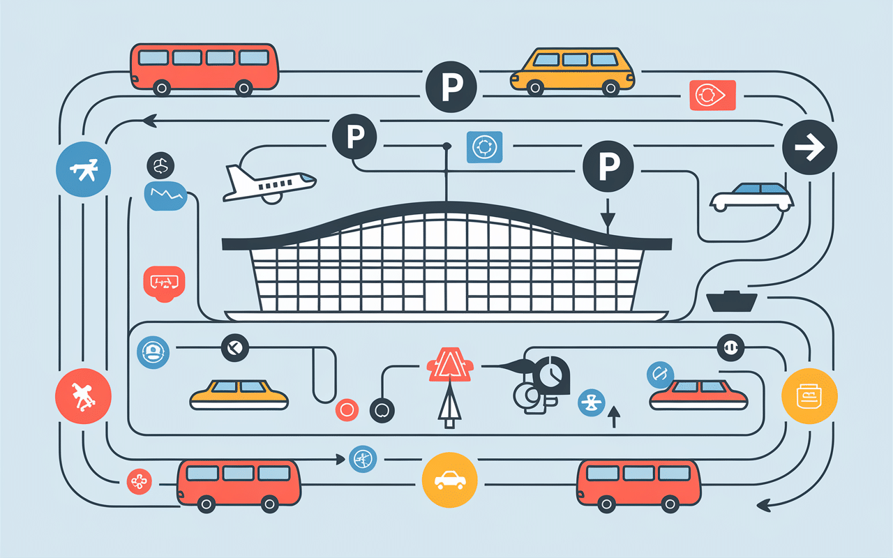 accès port de split transports parkings schéma