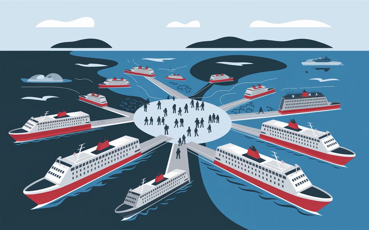 port de split carte flux ferries îles vue stratégique