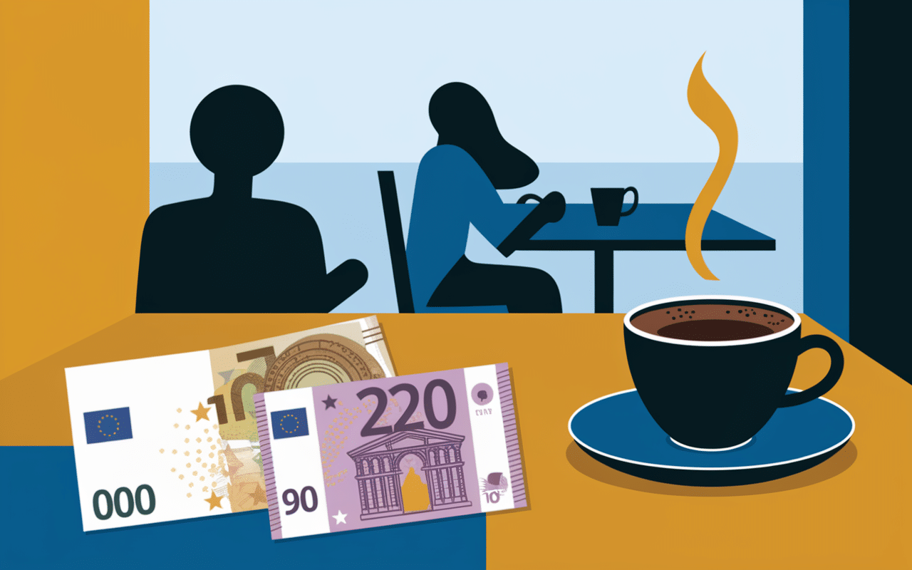 pourboire croatie table addition euros café