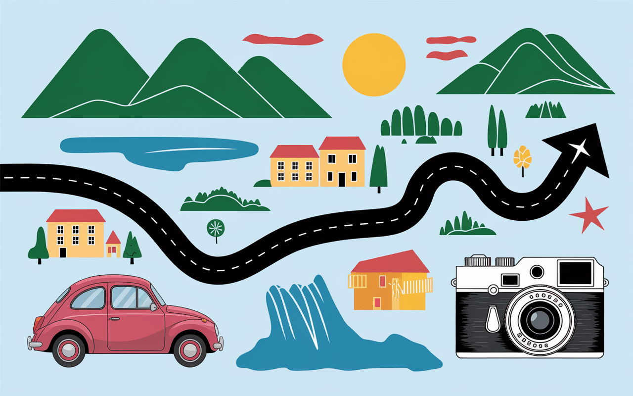 Carte stylisée pour road trip croatie 2 semaines