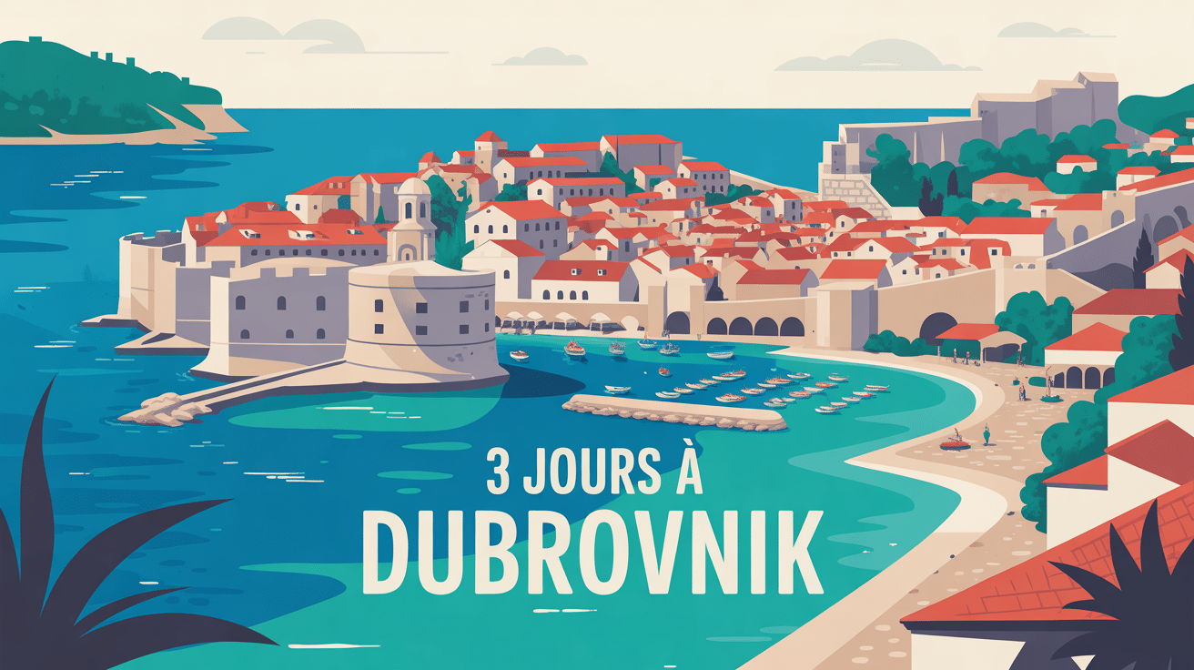 Vue panoramique Dubrovnik remparts mer Adriatique