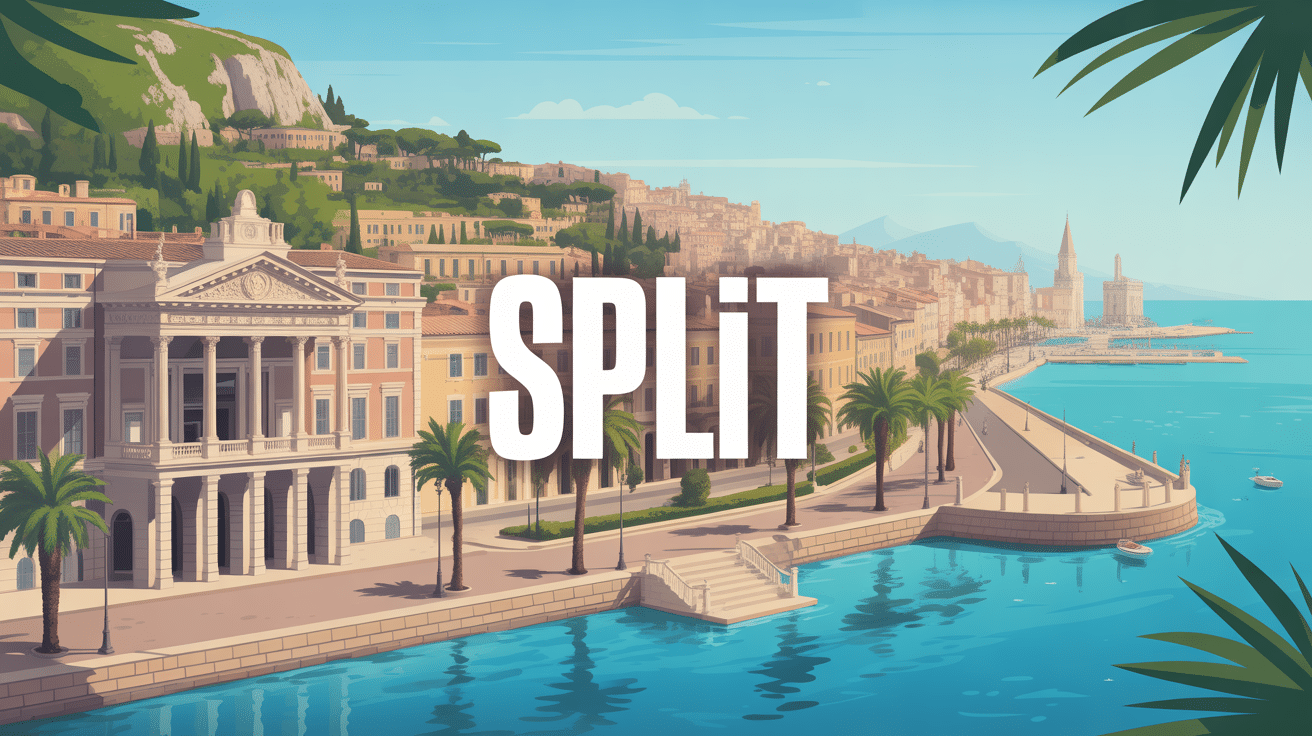 Vue panoramique Split palais mer Adriatique