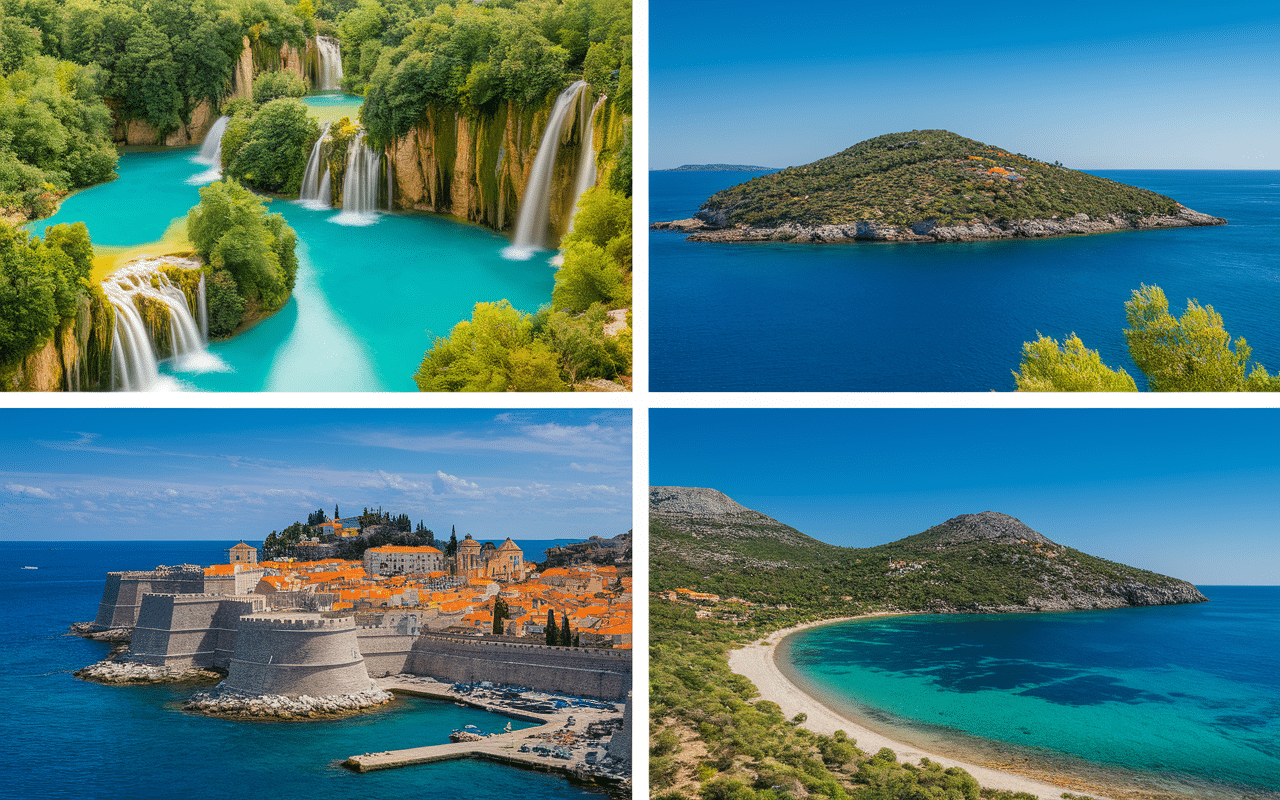 Collage quel est le plus bel endroit de la Croatie lacs villes îles