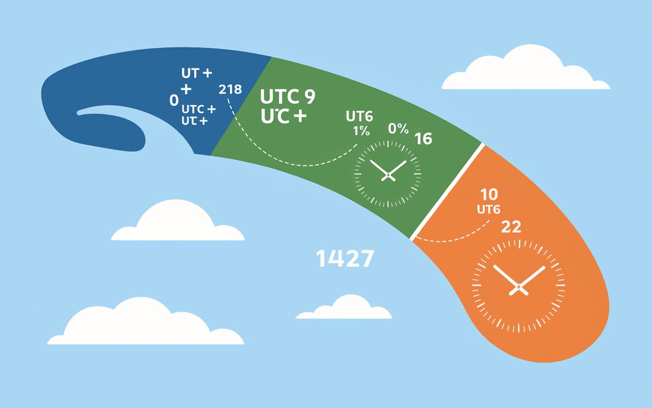 quelle heure est-il en indonésie carte fuseaux UTC