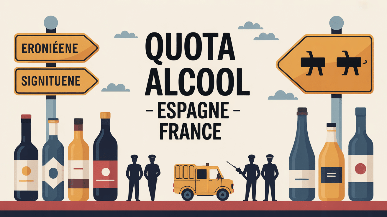 Image quota alcool Espagne à la frontière