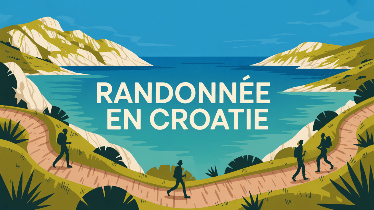 Paysage mediterraneen avec sentier de randonnee Croatie