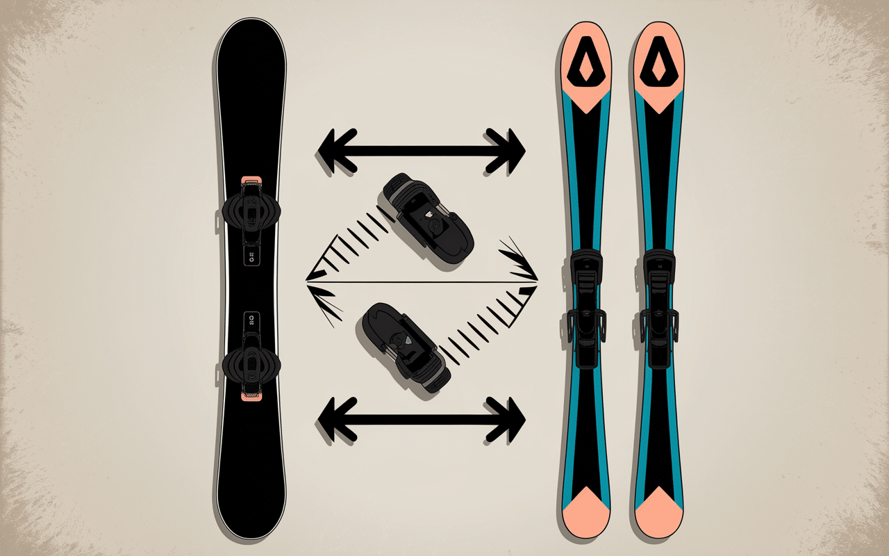 Randonnée split transformation splitboard en skis