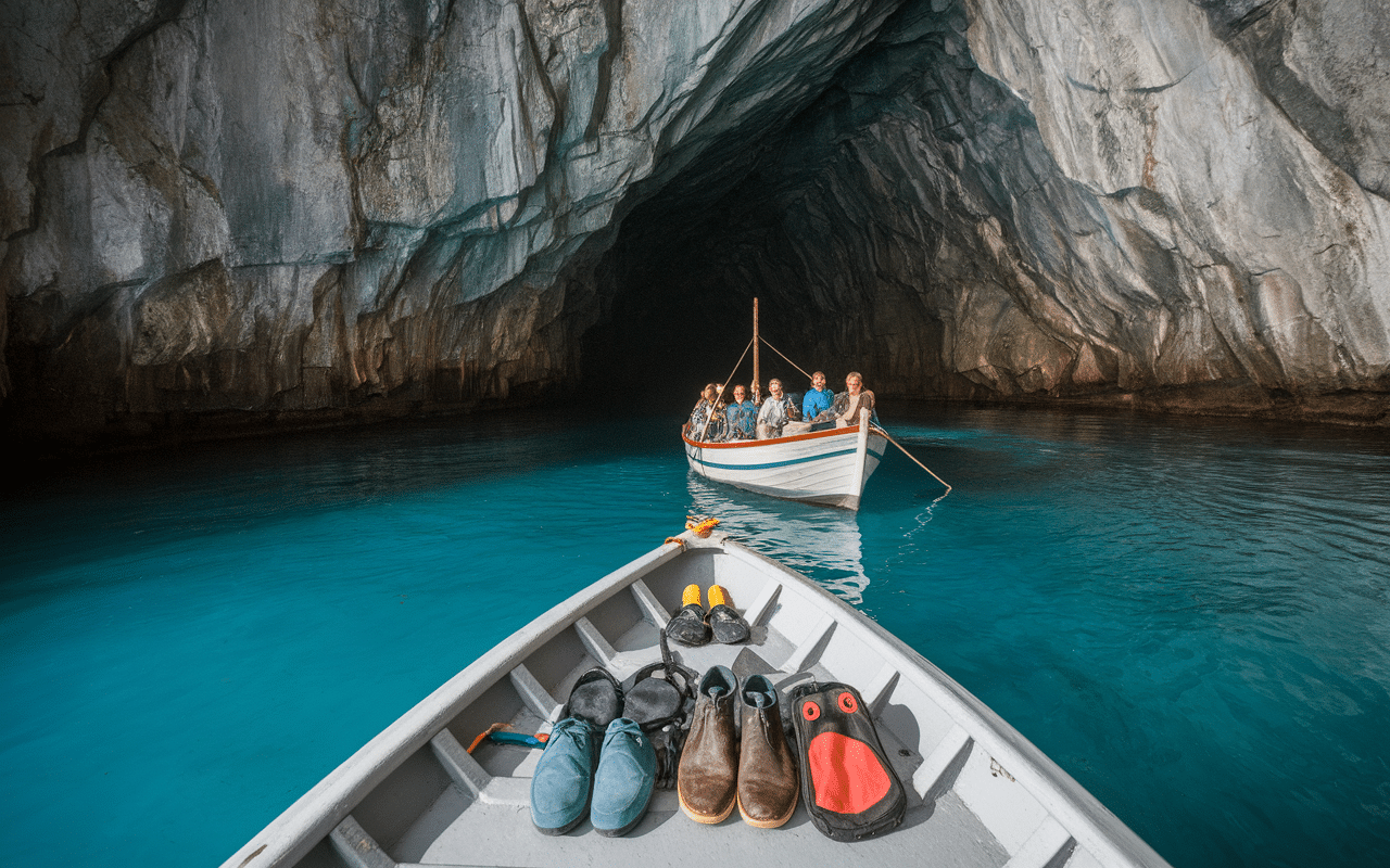 bateau passagers split grotte bleue équipement