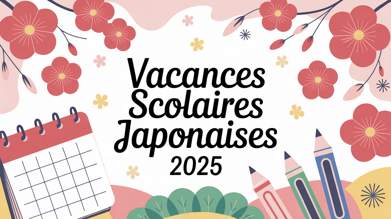 Calendrier vacances scolaires Japon 2025 fleurs de cerisier