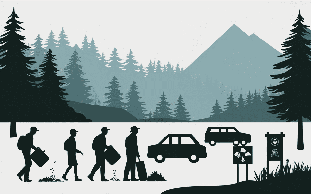 Respect nature parking des Trois Pignons forêt visiteurs