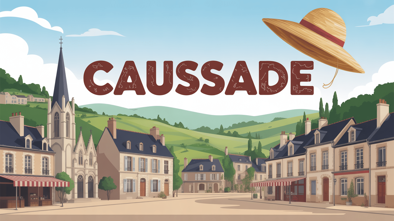 Panorama de Caussade avec chapeau paille géant