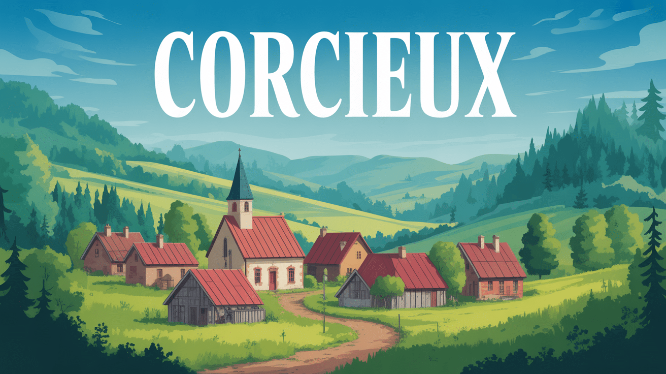 Vue du village Corcieux dans les Vosges