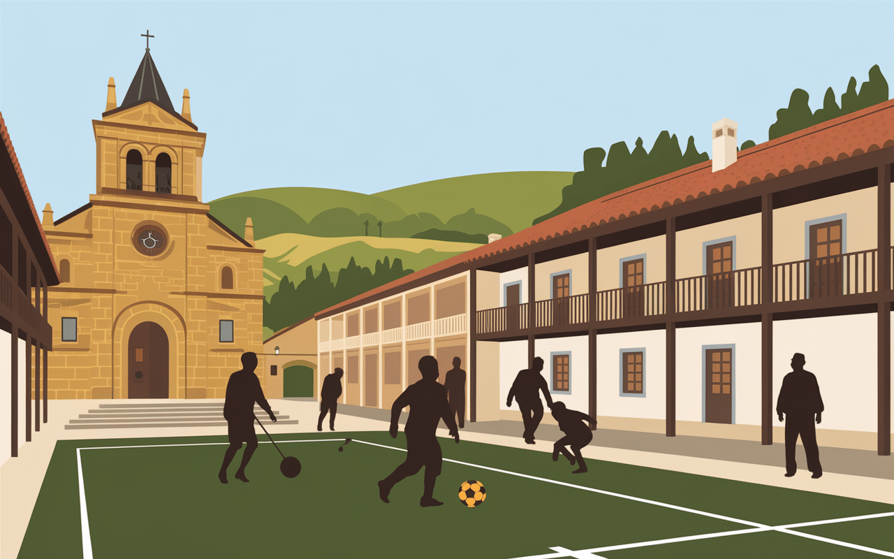 Place traditionnelle et pelote basque à Dancharia