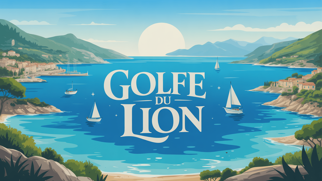 Vue panoramique du golf du Lion avec mer, côtes sableuses et villages