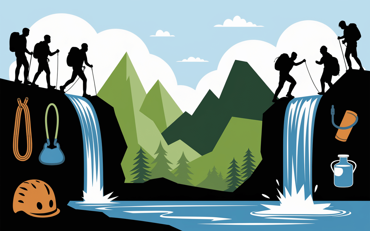 randonneurs et canyoning gorges du loup