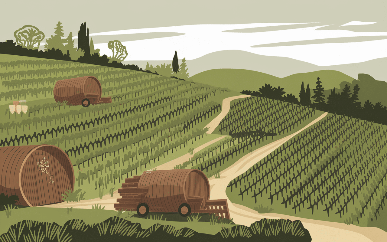 vignoble alsacien, cave viticole et vignes à gueberschwihr