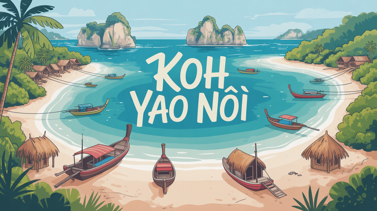 koh yao noi illustration île tropicale plage sable blanc