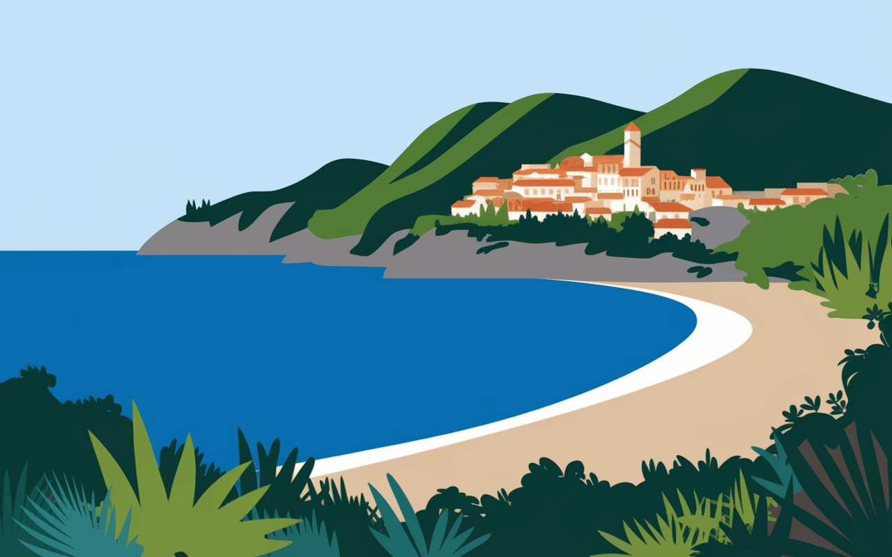 moriani plage corse côte village et sentiers