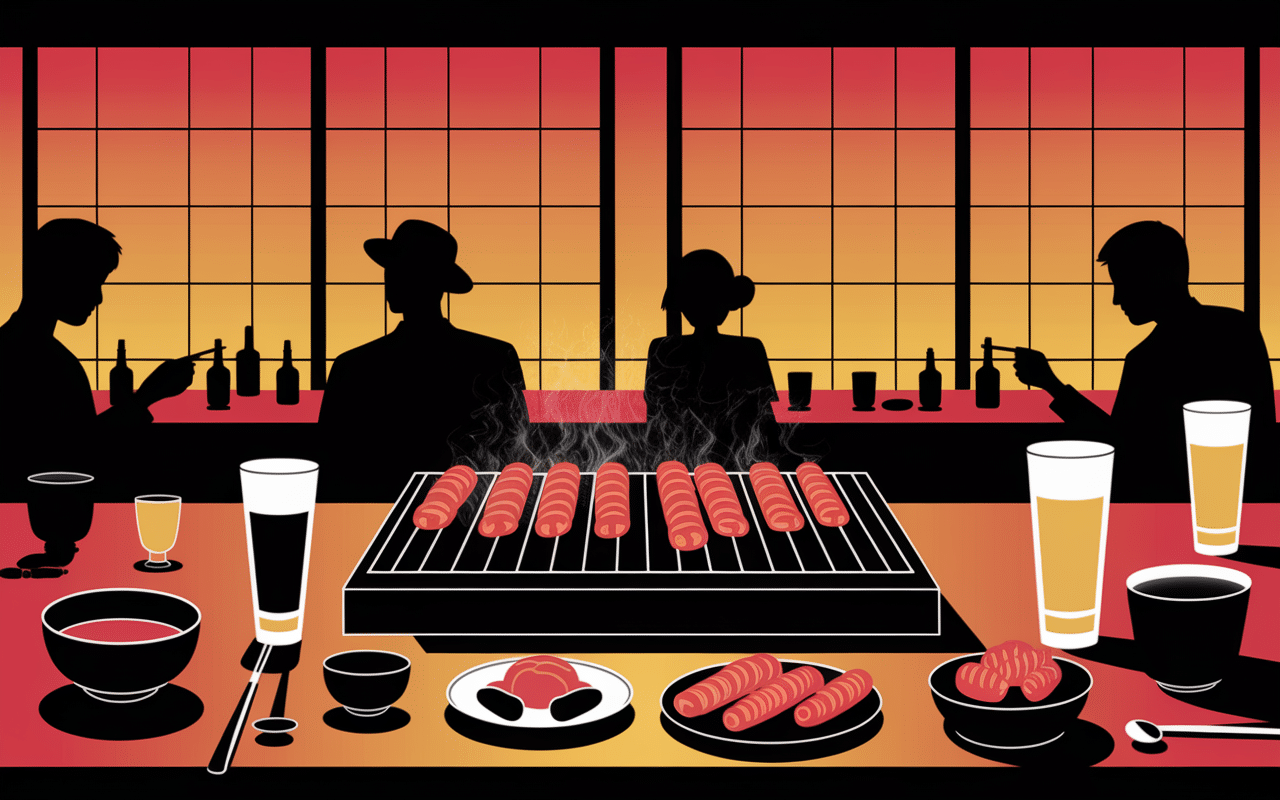 cuisine yakitori izakaya omoide yokocho bar japon
