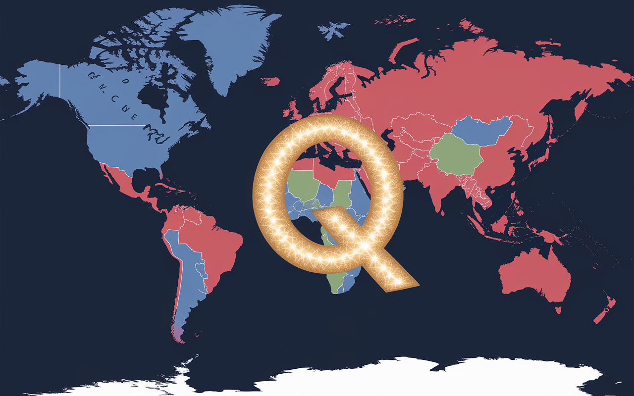 Pays en q carte géographique stylisée