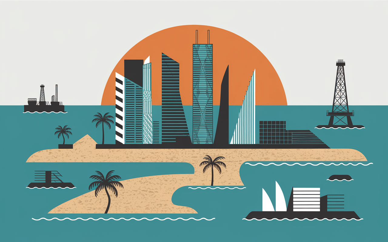 Pays en q illustration Qatar moderne