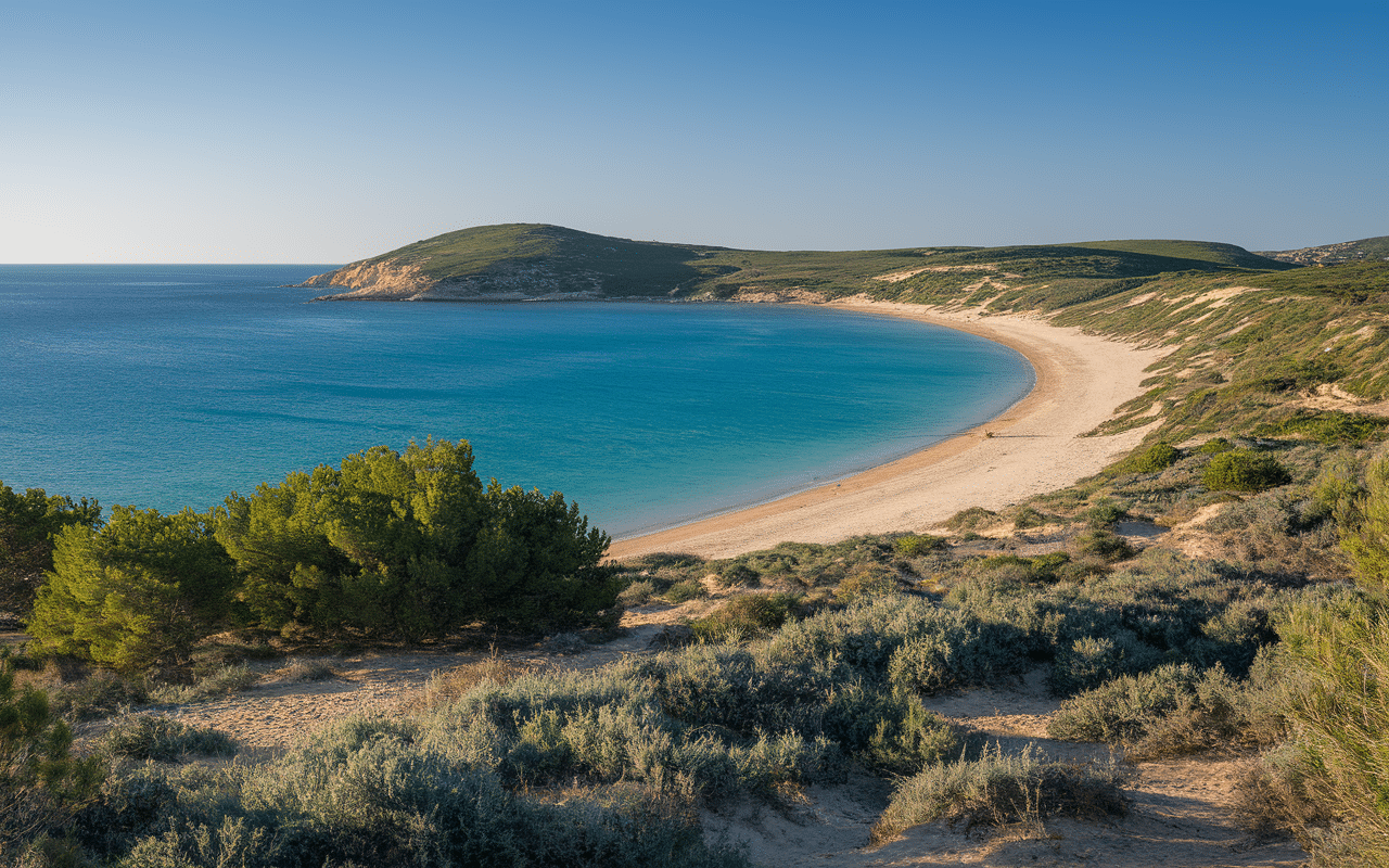 plage de l'ostriconi corse paysages dunes maquis rivière