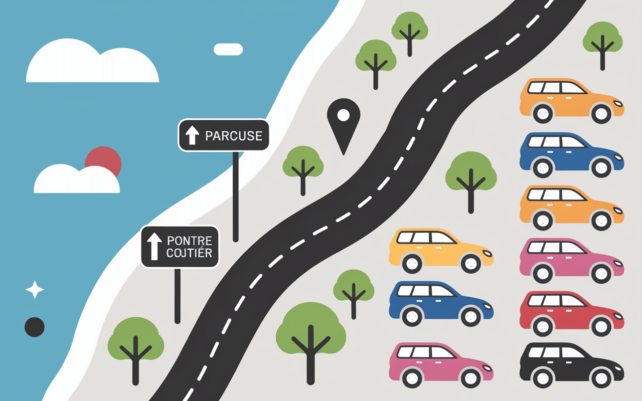 Itinéraire carte accès plage de Bodri parking
