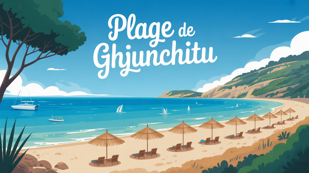 plage de ghjunchitu vue generale eaux turquoise