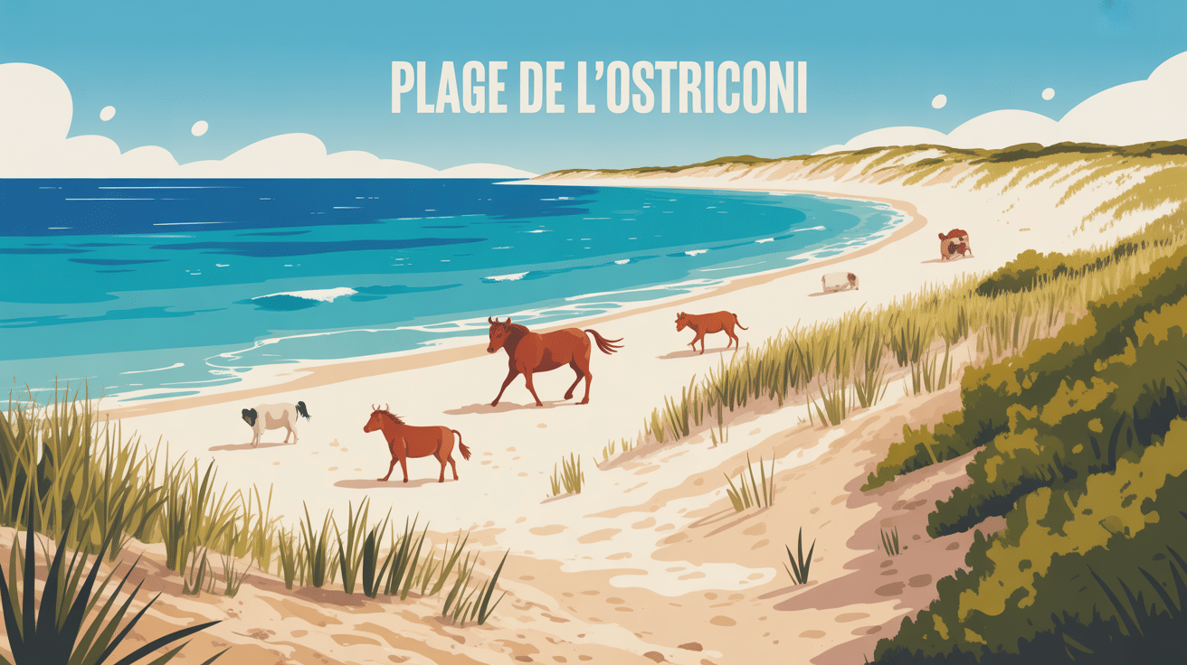 plage de l'ostriconi corse sable blanc maquis riviere vaches