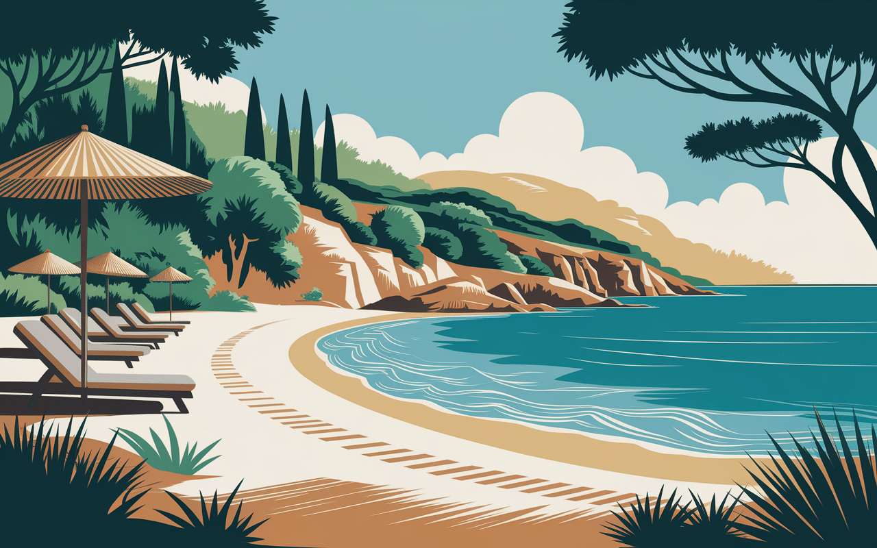 plage sable porto pollo eaux turquoise et nature