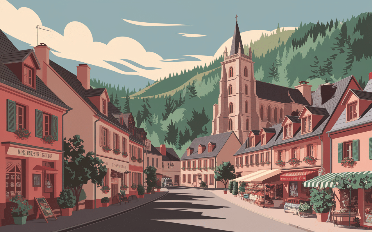 saint sauveur en puisaye vue village maisons greve marche place centrale