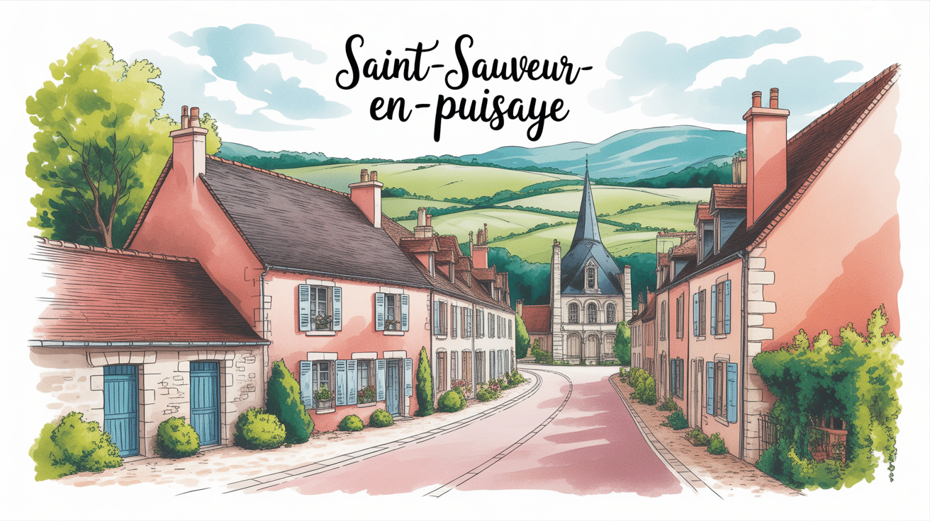 saint sauveur en puisaye maisons pierre rose ruelles pavees eglise paysages