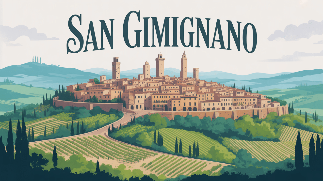 Vue panoramique de San Gimignano et ses tours