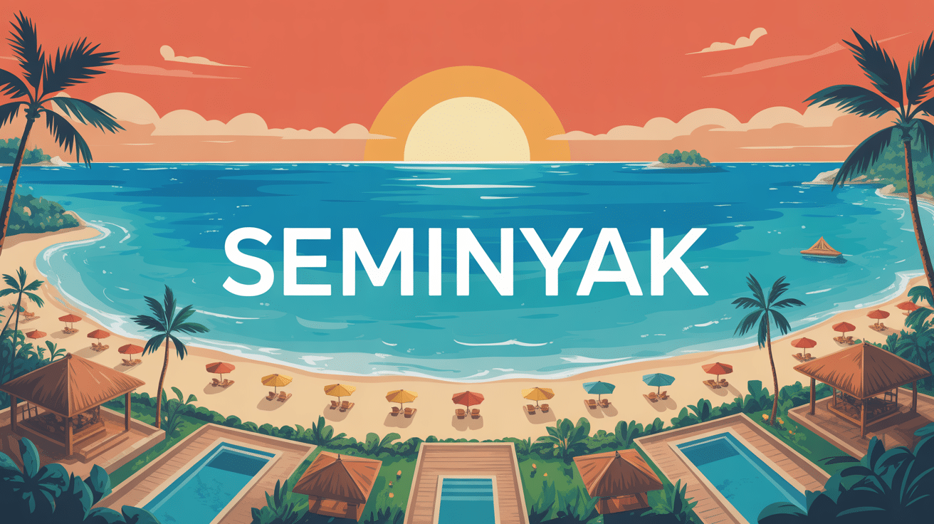 Plage Seminyak Bali sunset villas