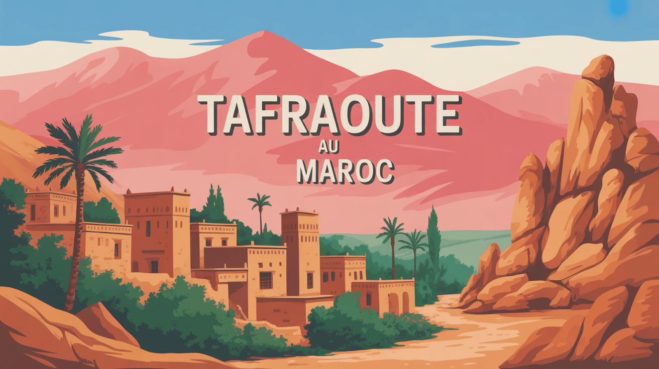 Paysage montagneux village berbère tafraoute maroc